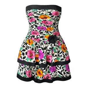 Vintage 100% Silk Strapless A.J. Bari Dress Size 10